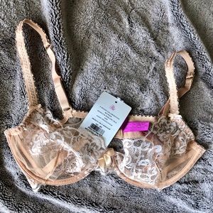 Nude mesh illusion bra Agent Provocateur NWT